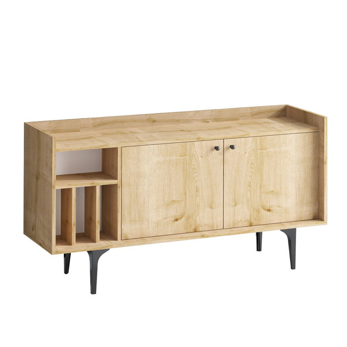 Hanah Home Consola Roble Zafiro 150cm Ancho x 80cm Alto x 40cm Fondo con Patas de 25cm | Elegancia y Durabilidad en tu Salón